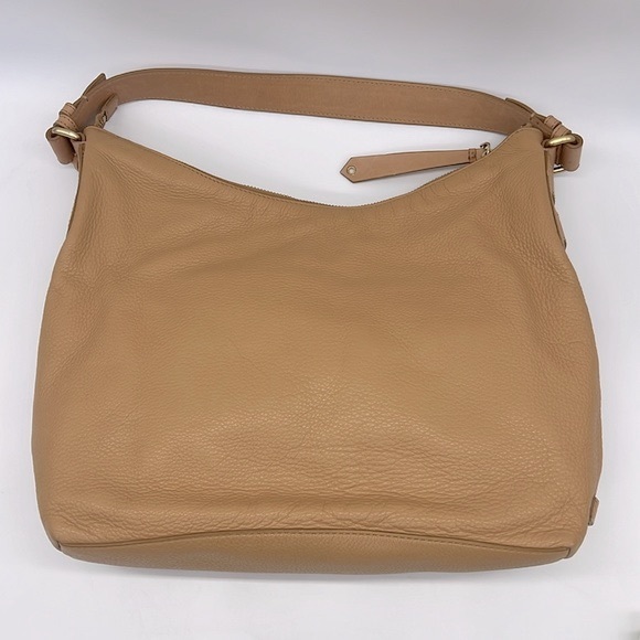 Cole Haan Avery Large Leather Hobo Shoulder Bag Tan Gold - Picture 3 of 16
